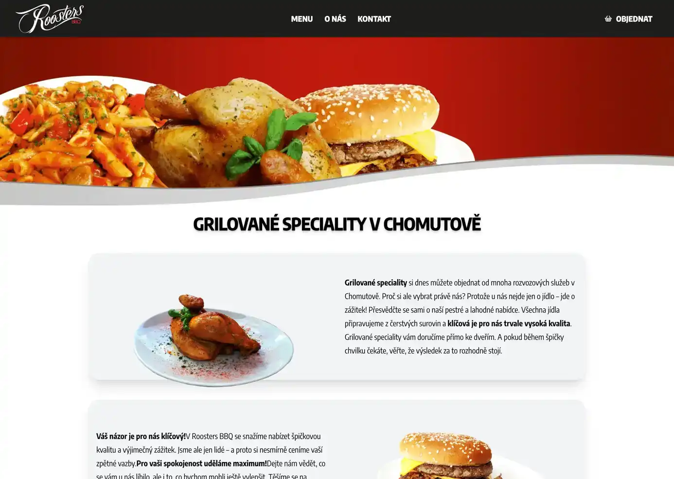 Roosters BBQ web presentation